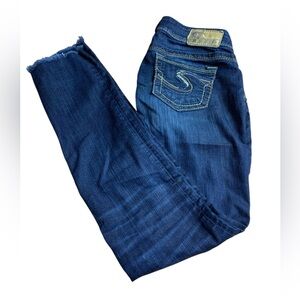 Silver Jeans Co. Suki Skinny Dark Wash Mid-Rise Curvy Fit Jeans W26 L31